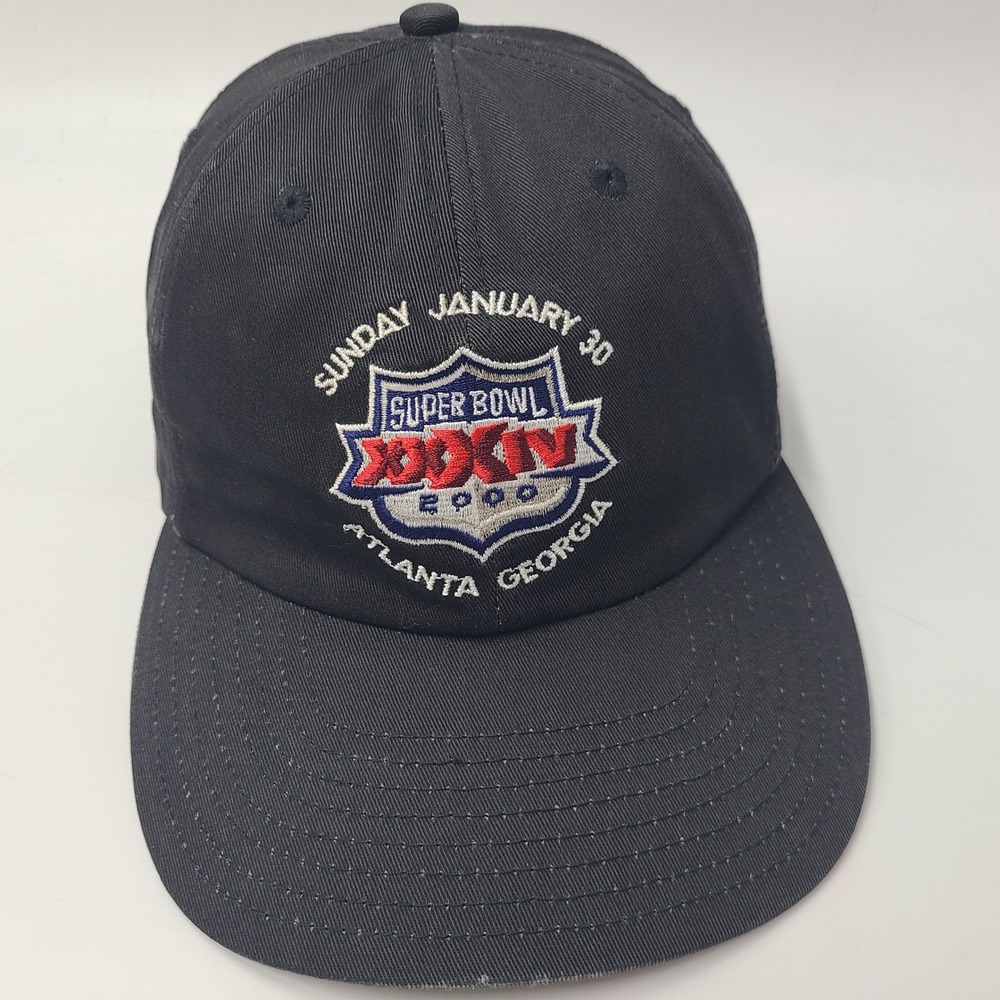 Vintage Super Bowl Hat Strapback Logo‎ Athletic Black NFL XXXIV Atlanta 2000 Men